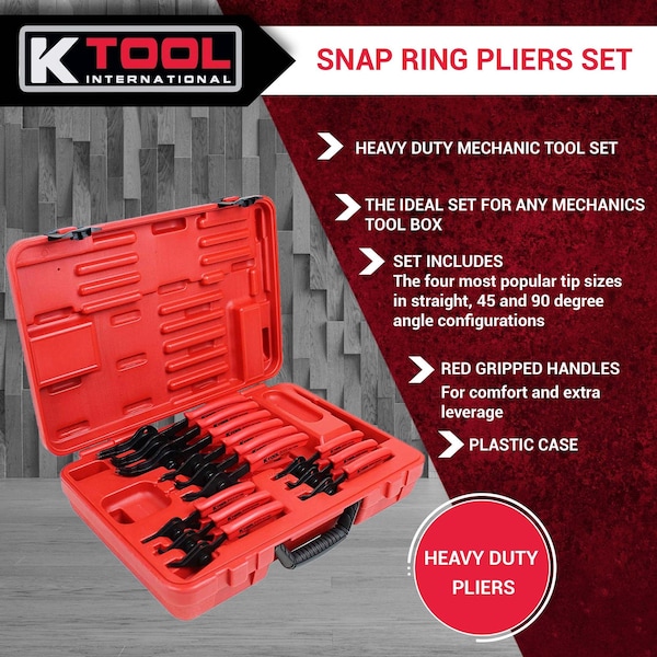 Snap Ring Plier Kit, Universal, 12 pcs.